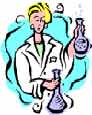 clip-art scientist and beakers