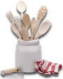 jar of cooking utensils